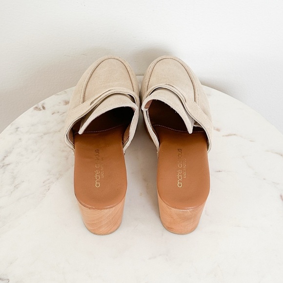 NEW André Assous Soraya Suede Clog Loafer Mule Ivory Size 10 - Picture 9 of 11